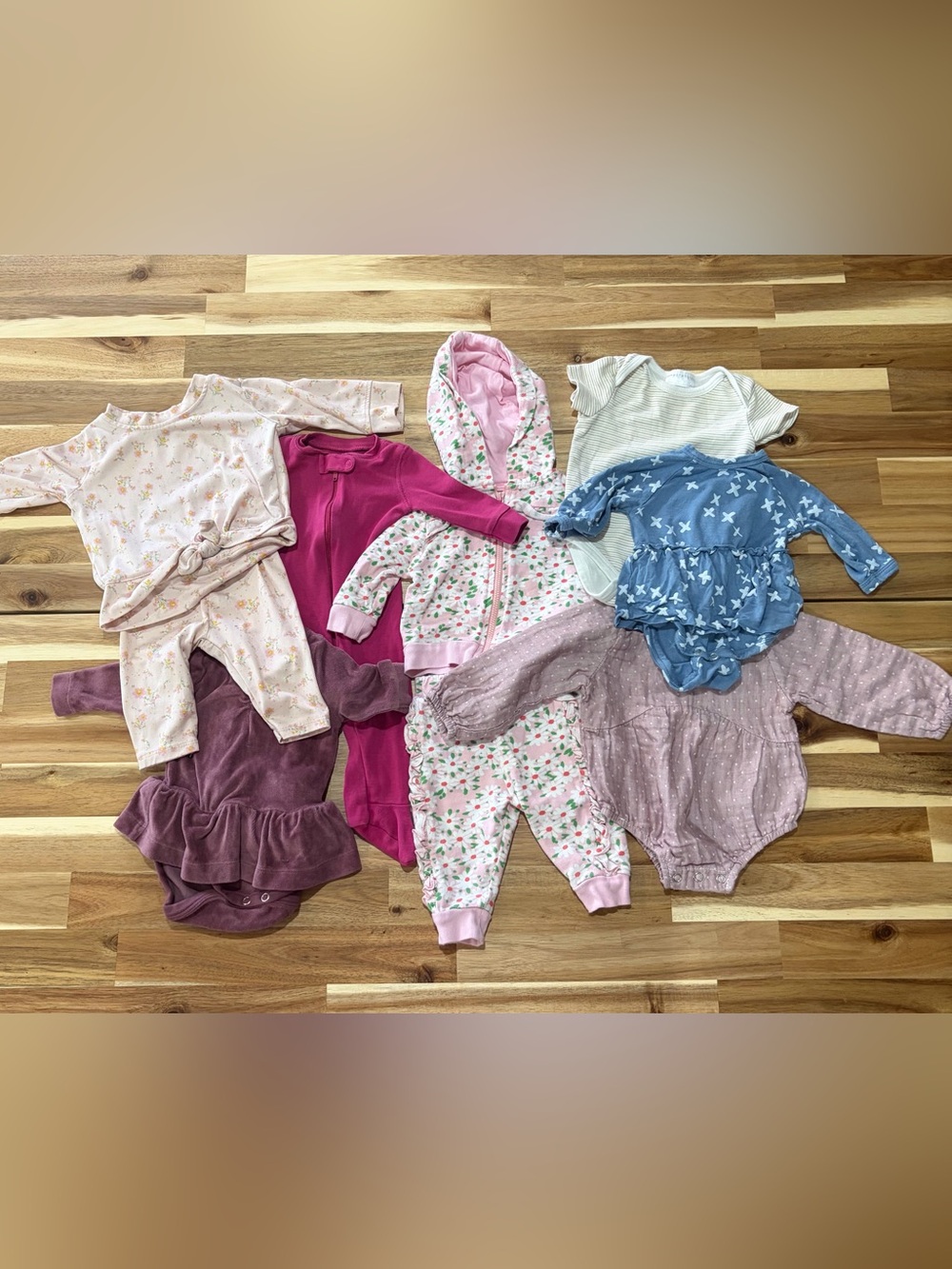 Baby Girl 0-3M Bundle Kate Quinn SpearmintLOVE Primary Organic Cotton 7pc Lot
